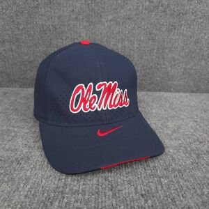 Ole Miss Rebels Hat Cap Fitted Mens XL Blue NCAA Football Nike Dri Fit Classic99